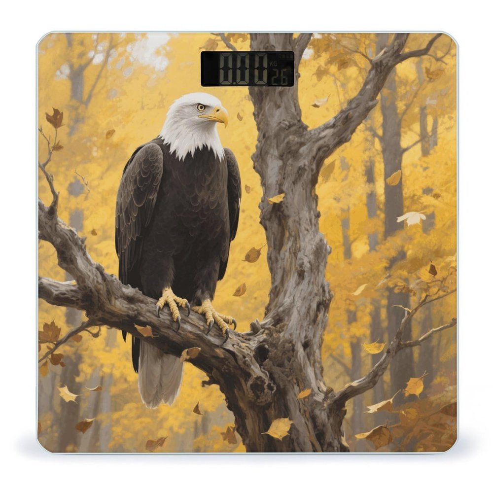 American Bald Eagle Bathroom Scale for Body Weight Bathroom Digital Electronic Weighing Scale with Back Lit LED Display Sturdy Tempered Glass Weight Watchers Scales 400lb