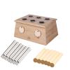 ZDOYUN Moxa Box Wood Care Health Moxibustion Box Device Smoke Portable Smoke Filter Moxa Stick Burner Holder Kit(6 Holes) view 1