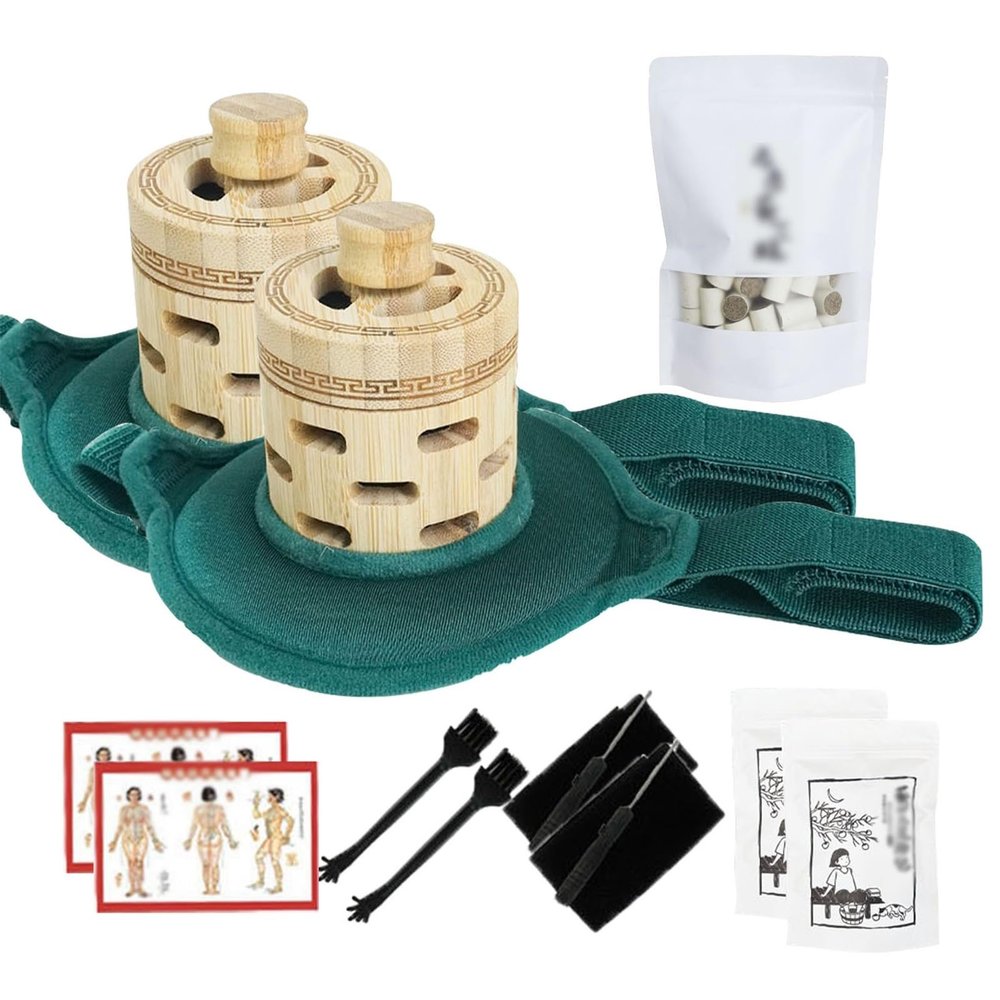 ZDOYUN Moxa Box Wood Natural Care Relax Moxibustion Box Tool Smoke Kit Healing Moxa Stick Burner Holder(Large,C)