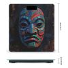 3D Colorful Tiki Mask Pattern Bathroom Scale for Body Weight Bathroom Digital Electronic Weighing Scale with Back Lit LED Display Sturdy Tempered Glass Weight Watchers Scales 400lb view 2