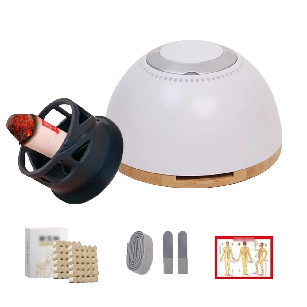ZDOYUN Moxa Box Relief Kit Relax Device Heating Moxibustion Box Care Shoulder Mugwort Smoke Filter Moxa Stick Burner Holder Tool(White,60pcs Moxa Sticks)
