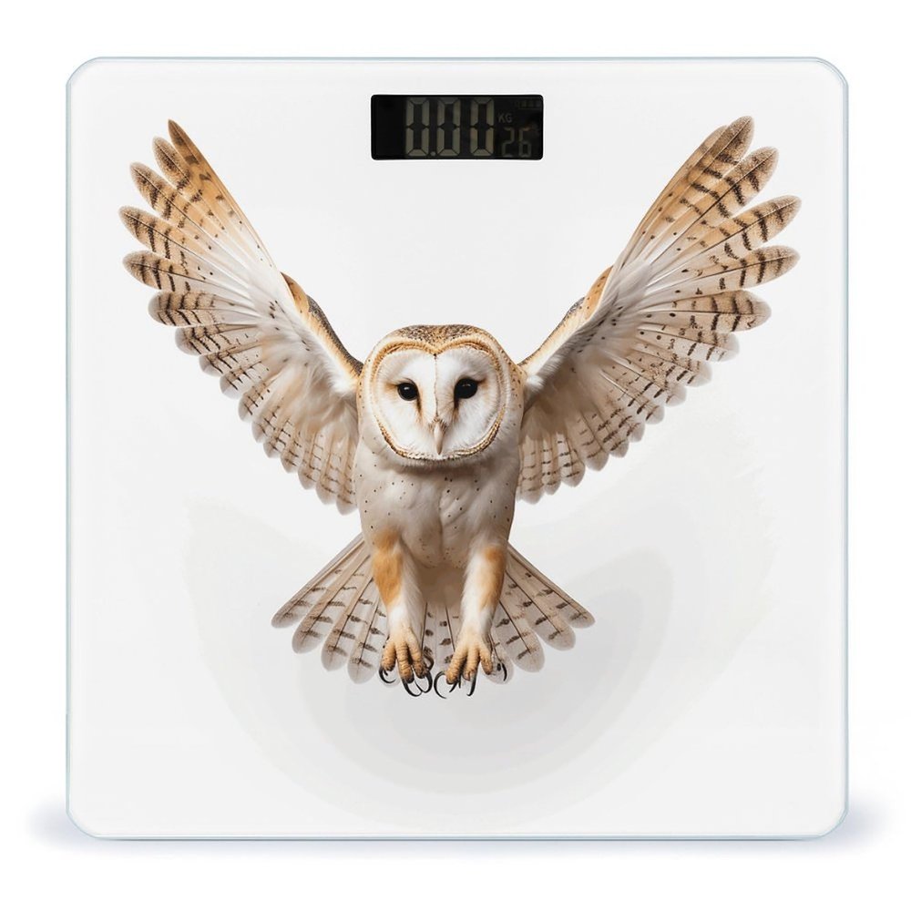 A Barn Owl Bathroom Scale Ultra-Bright Liquid Crystal Screen Weight Scale Accurate Bathroom Body Scales for Body Weight Bathroom Pet Home Bedroom Gift-Giving
