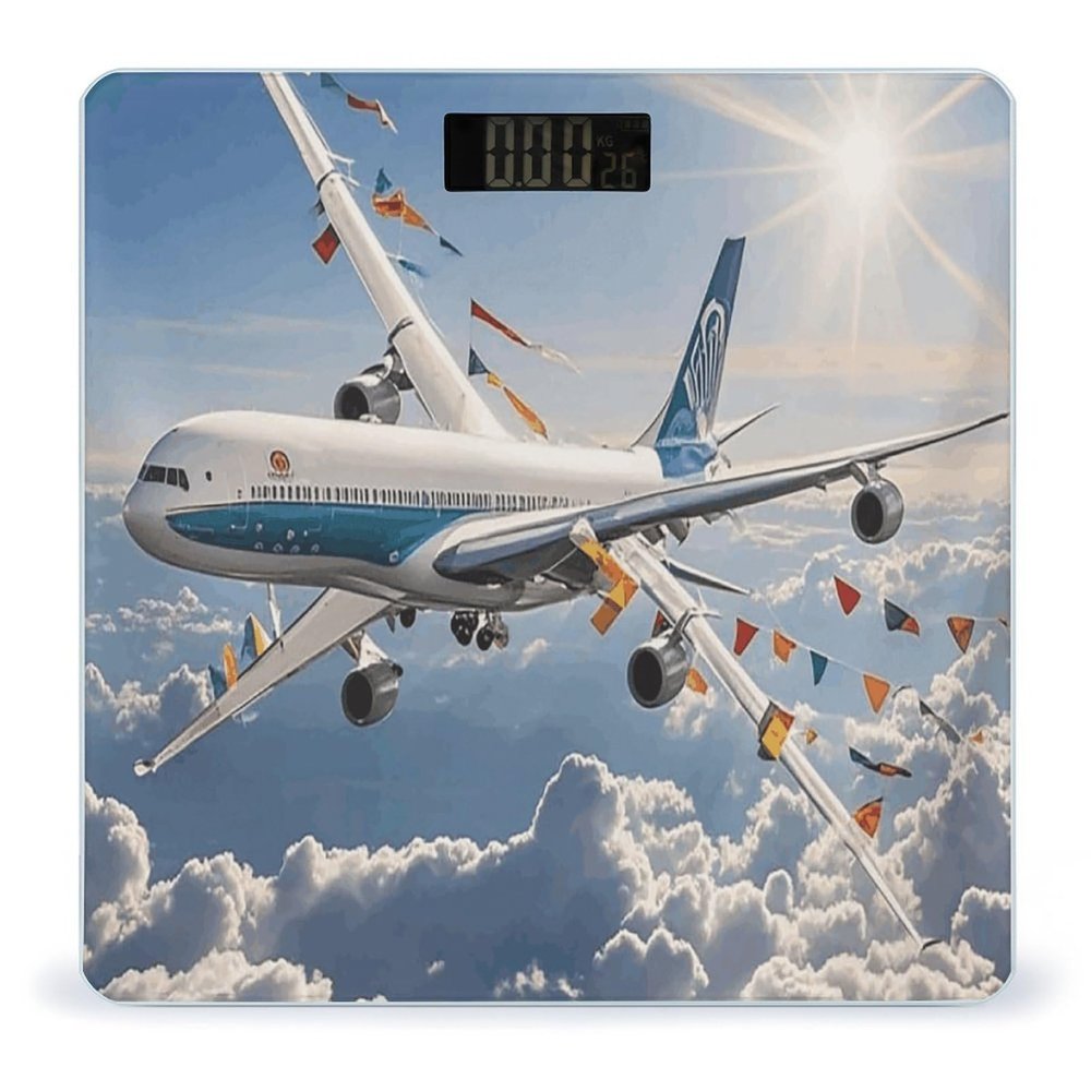 Airplane Bathroom Scale Ultra-Bright Liquid Crystal Screen Weight Scale Accurate Bathroom Body Scales for Body Weight Bathroom Pet Home Bedroom Gift-Giving