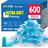 AZEN 600 Pairs Ear Plugs, NRR 32dB Soft Foam Ear Plugs for Sleeping Noise Cancelling, Earplugs for Concerts Shooting Swimming Noise Reduction,Individually Wrapped (Lake Blue) view 1