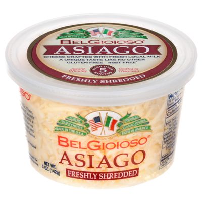 Belgioioso, Asiago Shredded Cheese, 5 Ounce