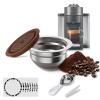 150ml Reusable Coffee Pods Compatible with Next, POP, V-PLUS, GCA1, ENV135 Series - Stainless Steel Refillable Capsule Kit with Silicone Lid & 4 Barcode Stickers view 1