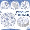 Funnymoom 100 Pcs Blue Floral Paper Plates 7 Inches Hummingbird Floral Theme Decorative Disposable Dinner Plates Wildflowers Party Plate for Summer Spring Birthday Baby Shower Party Supplies view 3