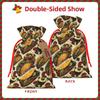 Fuzquwu Taco (1) Pattern Christmas Gift Bag, Drawstring Gift Bags For Holidays, Birthday, Party Favors With Kraft Paper Tag view 2