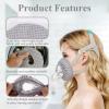 4-Pack Mask Liners, Breathable Mesh Fabric Mask Covers Compatible with Most Size F20 Full Face Masks, Mask Cushion Reduce Irritation and Air Leaks,Absorb Facial Oils and Moisture (Gray) view 3