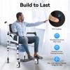 Folding Shower Chair with Wheels - Height Adjustable Shower Chair for Elderly, Disabled & Pregnant, Heavy Duty 352lbs Capacity with Anti-Slip Armrests, Soft Cushion & Safety Belt view 2