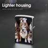 English Bulldogs Lighter Case Classic Pocket Lighter Cover Windproof Flip-Top Metal Lighters Sleeve Double-Sided Lighters Covers for Men Women view 4