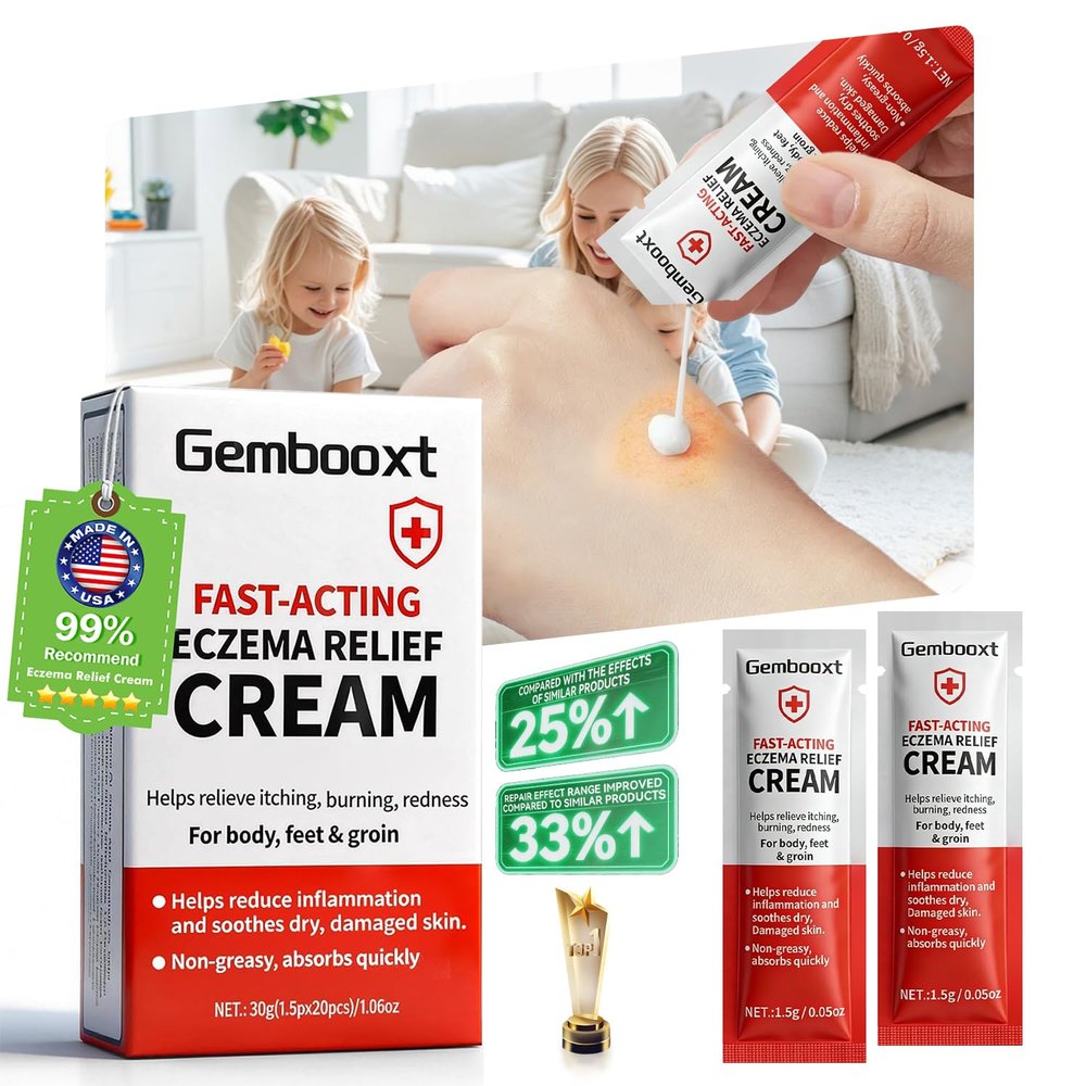 2026 Upgrade Eczema CreamGMP Certified - Maximum 1% Hydrocortisone StrengthEczema Relief CreamNO.1-24H Deep SoothingFast-Acting Skin Recovery Tech for Rash, Redness, Inflammation & Bug Bites,20PCS