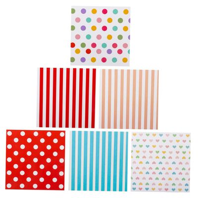 MUCKLILY 6Pcs Classic Waterproof Wrapping Paper Set, Nordic Style Birthday Wrap Sheets Blue, Red, Pink Stripes and Polka Dots, DIY Paper Wrappers for Present Packaging and Party Decorations