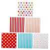 MUCKLILY 6Pcs Classic Waterproof Wrapping Paper Set, Nordic Style Birthday Wrap Sheets Blue, Red, Pink Stripes and Polka Dots, DIY Paper Wrappers for Present Packaging and Party Decorations view 1