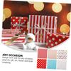 MUCKLILY 6Pcs Classic Waterproof Wrapping Paper Set, Nordic Style Birthday Wrap Sheets Blue, Red, Pink Stripes and Polka Dots, DIY Paper Wrappers for Present Packaging and Party Decorations view 4