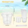 20 Set 24 oz Clear Plastic Drink Buckets with Lids & Straws, Disposable Iced Coffee & Cocktail Cups with Handles, Bulk Rum Buckets for Beach, Pool & Party Supplies view 2