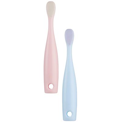 Milisten Toothbrush 2pcs Soft-Bristled Toothbrushes for Dental Care and Gum Protection, Ultra-Fine Bristles Training Oral Hygiene for Babies and (Red + Blue)