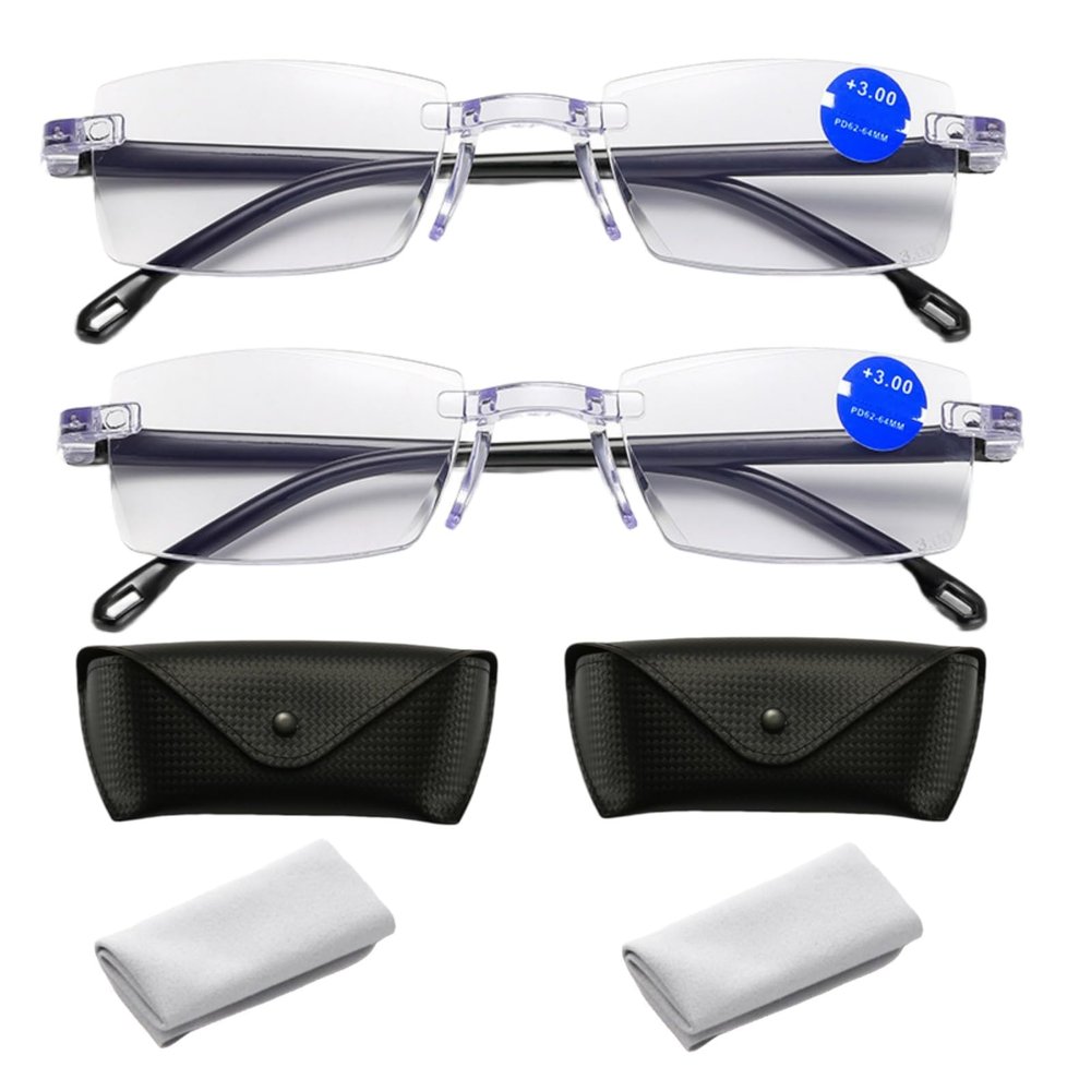 2026 New Auto Focus Glasses Self Adjusting,Intelligent Dual Focus Glasse,Precision Vision Aid Glasses (Silver*2,+110)