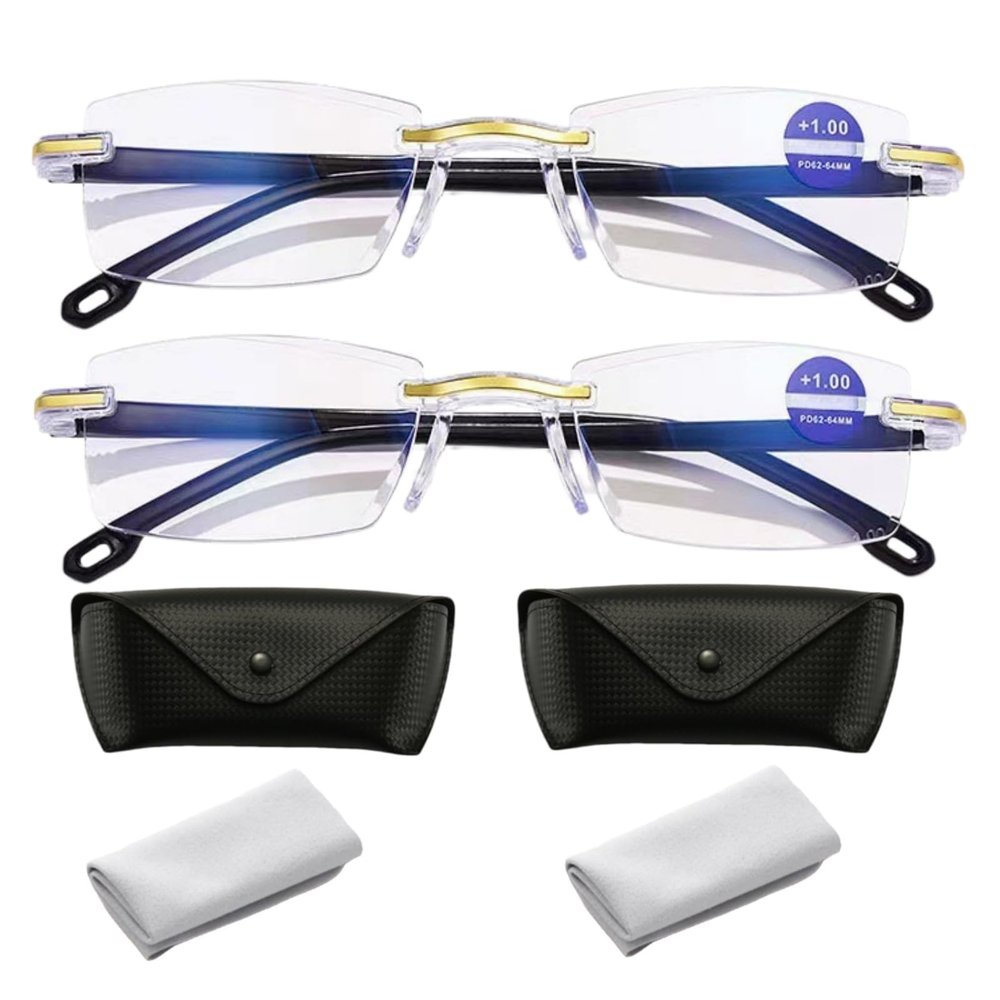 2026 New Auto Focus Glasses Self Adjusting,Intelligent Dual Focus Glasse,Precision Vision Aid Glasses (Gold*2,+350)