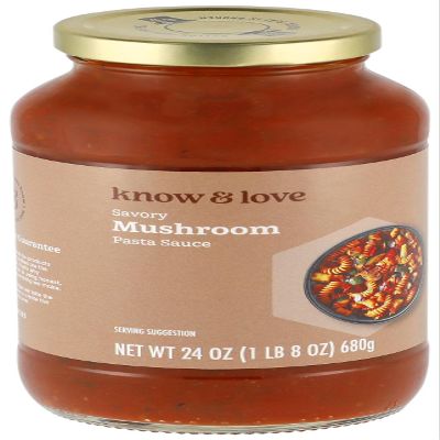 Know & Love, Mushroom Pasta Sauce, 24 Ounce