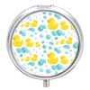 Rubber Ducks in Soap Bubbles Pattern Circular Medicine Box with Three Compartments Inside view 1