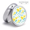 Rubber Ducks in Soap Bubbles Pattern Circular Medicine Box with Three Compartments Inside view 2