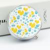 Rubber Ducks in Soap Bubbles Pattern Circular Medicine Box with Three Compartments Inside view 4