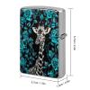 Giraffe Roses Pattern Lighter Case, Cool Lighters Cover, Copper Lighter Case, for Son Dad Husband Him view 2