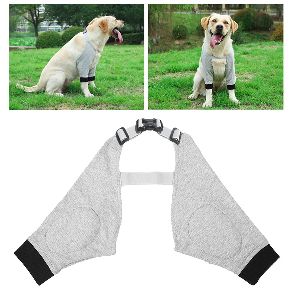 Rengue Adjustable Comfortable Dog Leg Brace Dog Elbow Brace, Soft Breathable Adjustable Support Sleeve for Injury Recovery with Buckle Design, for Arthritis Osteoarthritis and (L)