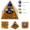 12 Zodiac Signs Aries Crystal Pyramid Globe with Topaz Healing Stones and Glitter, Pyramid for Positive Energy, Lucky, Handmade Zodiac Themed Gifts for Its Lovers, Birthday Gifts (Aries) view 2