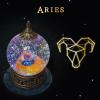 12 Zodiac Signs Aries Crystal Pyramid Globe with Topaz Healing Stones and Glitter, Pyramid for Positive Energy, Lucky, Handmade Zodiac Themed Gifts for Its Lovers, Birthday Gifts (Aries) view 4