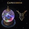 12 Zodiac Signs Capricorn Crystal Pyramid Globe with Garnet Healing Stones and Glitter, Pyramid for Positive Energy, Lucky, Handmade Zodiac Themed Gifts for Its Lovers, Birthday Gifts (Capricorn) view 4
