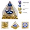 12 Zodiac Signs Libra Crystal Pyramid Globe with Golden Rutilated Quartz Healing Stones and Glitter, Pyramid for Energy, Lucky, Handmade Zodiac Themed Gifts for Its Lovers, Birthday Gifts (Libra) view 2
