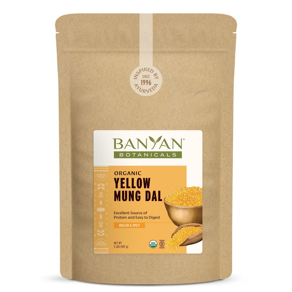 Banyan Botanicals Organic Yellow Mung Dal Gut-Friendly Plant-Based Protein Premium Split Mung Beans for Kitchari, Easy Digestion & Metabolic Purity 2 lb. USDA Organic