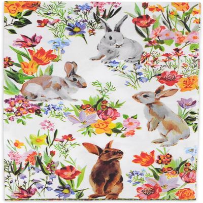 Stxy's Easter Napkins Paper (45ct) Easter Paper Dinner Napkins Bunny Napkin for Decoupage Disposable Hand Towels for Bathroom, Party Decor Spring Guest Towels with Bunnie Rabbits