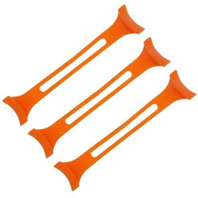 GALPADA 3Pcs Flexible Silicone Extender Straps, Practical Anti-Tightening Ear Hooks, Short Orange Lanyard Set for Comfortable Face Wear and Ear