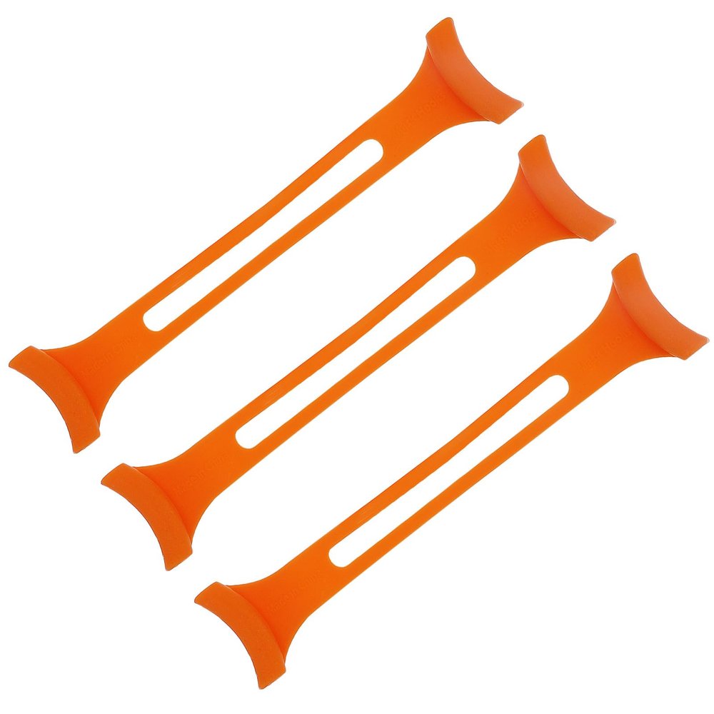 GALPADA 3Pcs Flexible Silicone Extender Straps, Practical Anti-Tightening Ear Hooks, Short Orange Lanyard Set for Comfortable Face Wear and Ear