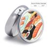 Cute Sushi Pill Case with Mirror Retro 3 Compartment Small Pill Organizer Metal Round Pill Box Or Vitamins Fish Oil Supplements Pill Container Travel for Purse Pocket view 2