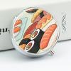 Cute Sushi Pill Case with Mirror Retro 3 Compartment Small Pill Organizer Metal Round Pill Box Or Vitamins Fish Oil Supplements Pill Container Travel for Purse Pocket view 4