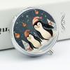 Merry Christmas Penguins Pill Box 3 Compartment Small Pill Case Travel Round Pill Box Portable for Pocket Or Purse Pill Organizer Pill Container Holder to Hold Vitamins view 4