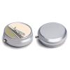 Airplane on Airport Pill Case with Mirror Retro 3 Compartment Small Pill Organizer Metal Round Pill Box Or Vitamins Fish Oil Supplements Pill Container Travel for Purse Pocket view 3