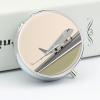 Airplane on Airport Pill Case with Mirror Retro 3 Compartment Small Pill Organizer Metal Round Pill Box Or Vitamins Fish Oil Supplements Pill Container Travel for Purse Pocket view 4