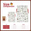 Fuzquwu Bicycle Pattern Christmas Gift Bag, Drawstring Gift Bags For Holidays, Birthday, Party Favors With Kraft Paper Tag view 3