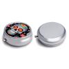 Sugar Skulls Pill Box 3 Compartment Small Pill Case Travel Round Pill Box Portable for Pocket Or Purse Pill Organizer Pill Container Holder to Hold Vitamins view 3