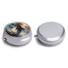 Beautiful Dolphin Pill Box 3 Compartment Small Pill Case Travel Round Pill Box Portable for Pocket Or Purse Pill Organizer Pill Container Holder to Hold Vitamins view 3
