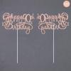 Happy 90th Birthday Cake Topper Rose Gold Glitter Double-sided 90 Fabulous Cake Decoration, Cheers to 90 Years Birthday Cake Pick for Women, 90th Birthday Anniversary Party Supplies view 3