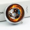 Cool Soccer Ball Pill Box 3 Compartment Small Pill Case Travel Round Pill Box Portable for Pocket Or Purse Pill Organizer Pill Container Holder to Hold Vitamins view 4