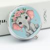 Cute Flower Elephant Pill Case with Mirror Retro 3 Compartment Small Pill Organizer Metal Round Pill Box Or Vitamins Fish Oil Supplements Pill Container Travel for Purse Pocket view 4