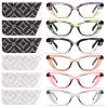 CHOFILORD 6 Pack Cat Eye Reading Glasses for Women Fashion Cute Blue Light Blocking Computer Readers Spring Hinge (Colorful-C, 1, x) view 1
