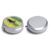 Moose Pill Case with Mirror Retro 3 Compartment Small Pill Organizer Metal Round Pill Box Or Vitamins Fish Oil Supplements Pill Container Travel for Purse Pocket view 3